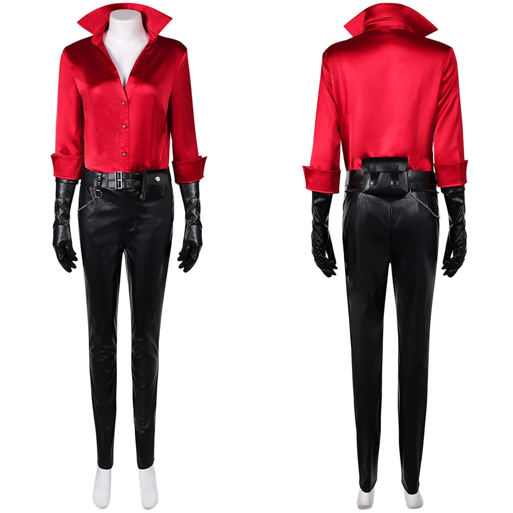Evil 4 Ada Wong Resident Cosplay Wigs Costume Fantasia Disguise for Women Shirt Pants Belt Gloves Outfit Halloween Carnival Suit
