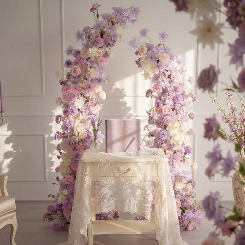 

5D Uflower Purple Pink Lilies Artificial Flowers for Wedding Event Arches Decor Table Flower Runner Window Display Party Stage