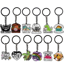 Dog Dinosaur Keyring Keychains for Men Keychain for Car Keys Backpack Bag Animal Accessories Women Original Fashion Jewelry
