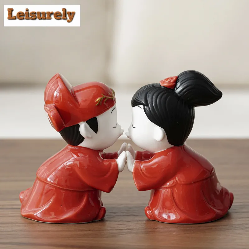 

Love Each Other Tea Pet Retro Exquisite Miniatures Tea Figurine Play Toys Tea Statue Ornaments Drinkware Accessories Collection