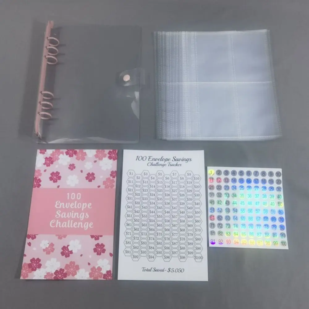 PVC 100 Envelopes Money Saving Challeng Save Money Challenge Binder Mini Binder Savings Challenge Reusable