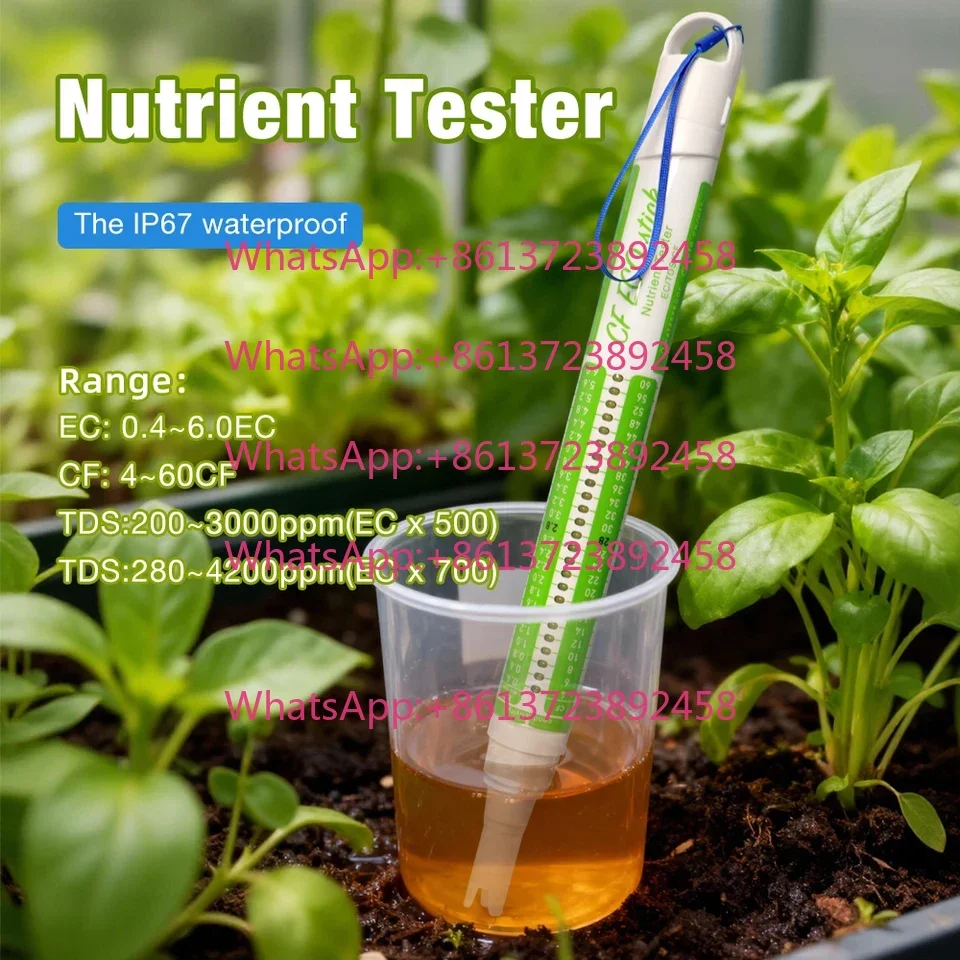 Professional Conductivity Nutritional for Rod Hydroponic EC/PPM/TDS/CF Meter for Fruits and Vegetables