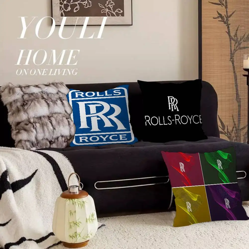 Luxury R-Rolls-Royce Logo Personalized Pillow Dust Cover Bedroom Kids Party Decoration Pillowcase Birthday Children Gift