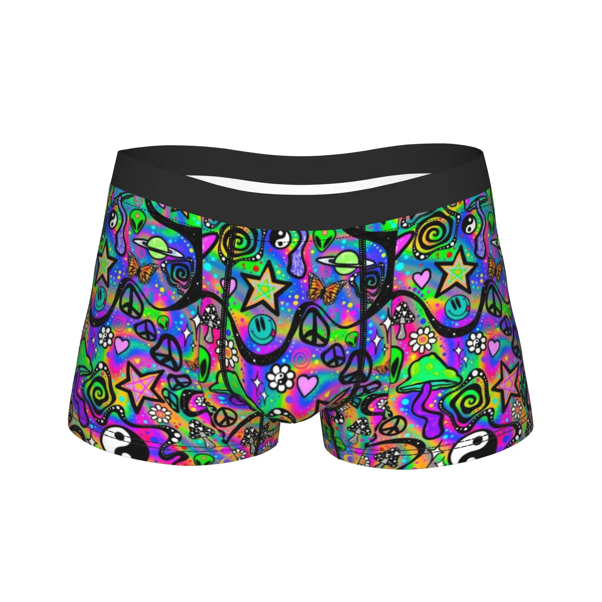 Trippy Graffiti Chaos Color Art Underwear  Novelty Underpants Pattern Shorts Briefs For Males 3D Pouch Large Size Boxer Shorts