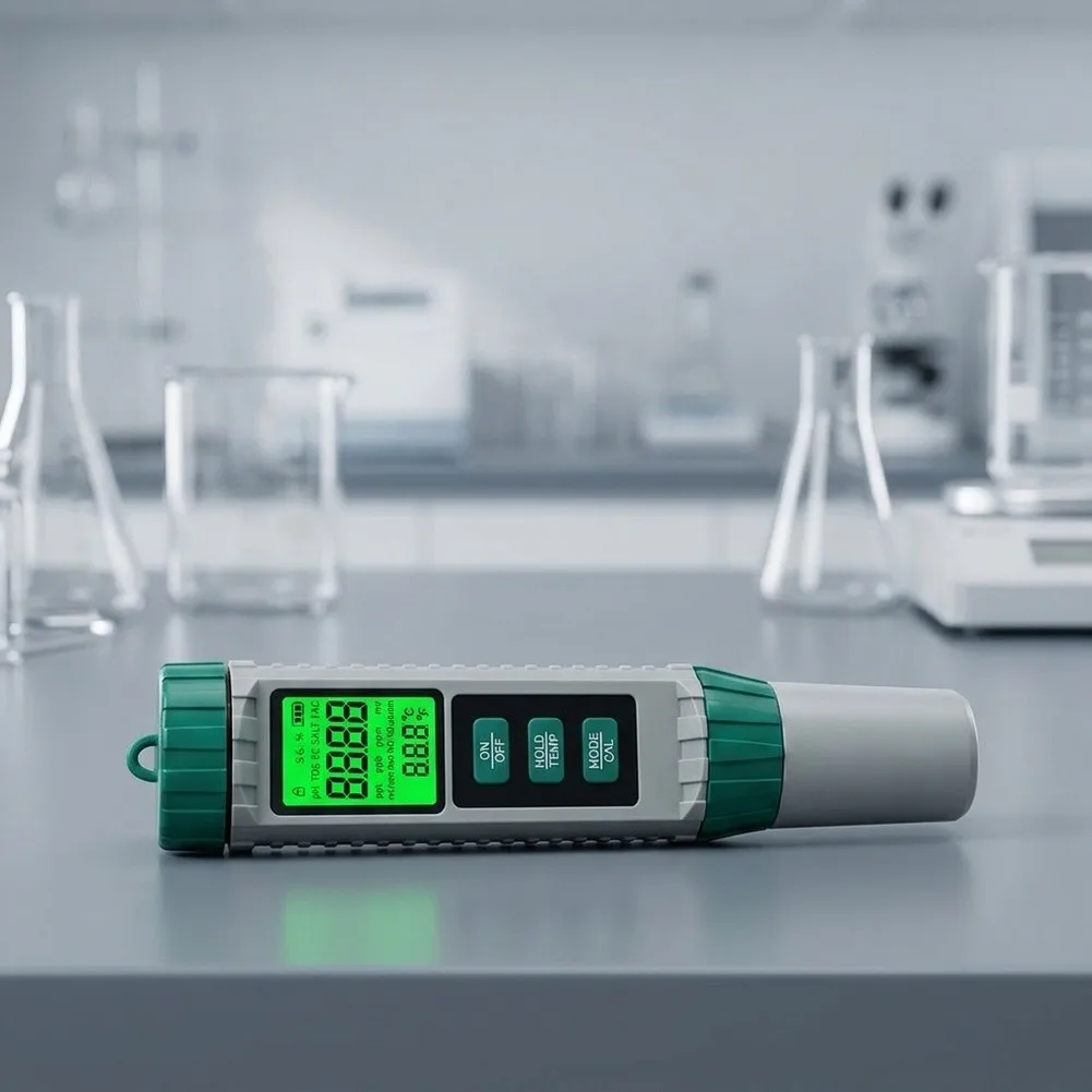 X101 Water Testing Device 10-in-1 Digital pH Conductivity Salinity ORP Hardness Meter for Drinking Water Assessment