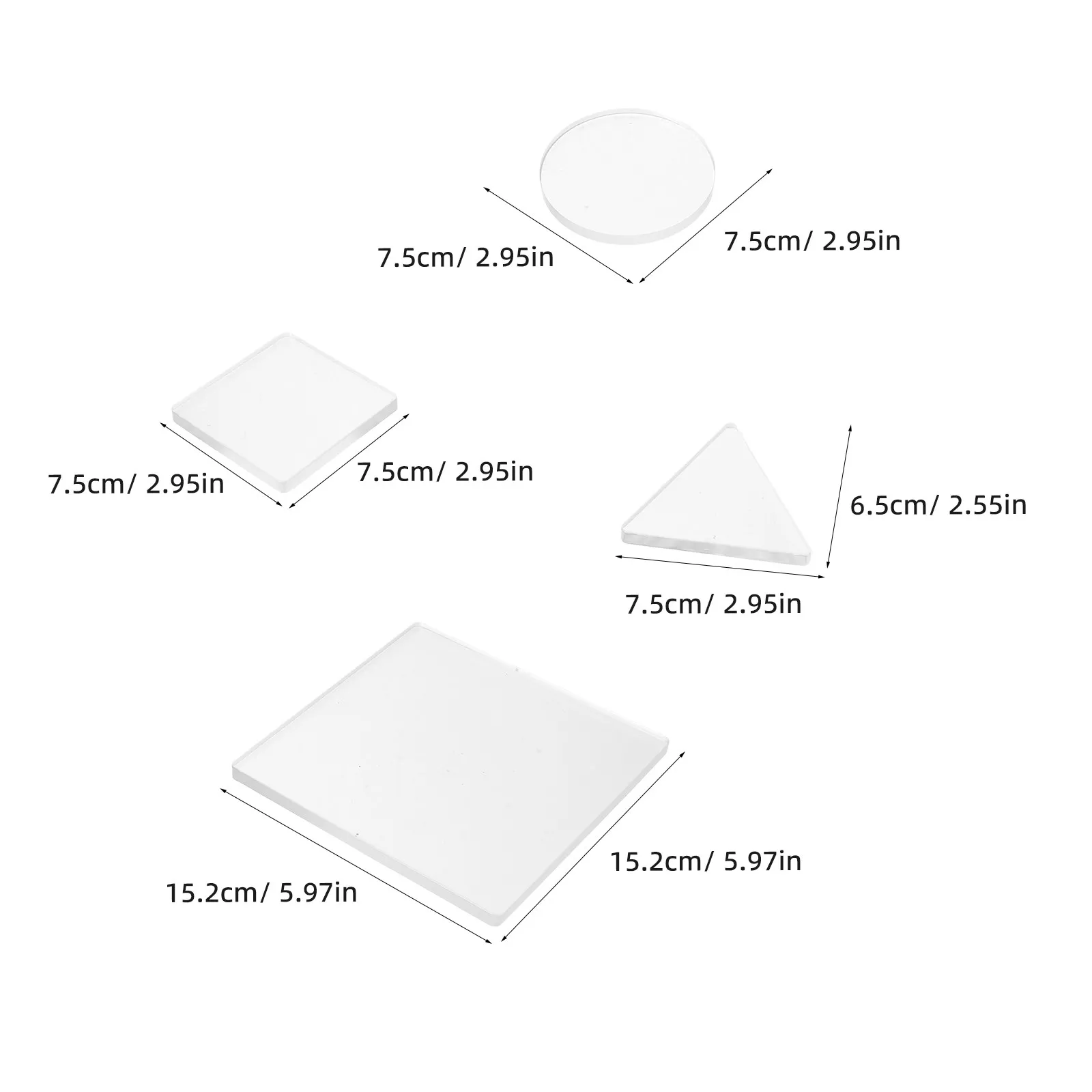 Gel Printing Plates 4Pcs Reusable Clear Round Triangle for Art Printmaking Journaling Card Making Crafts