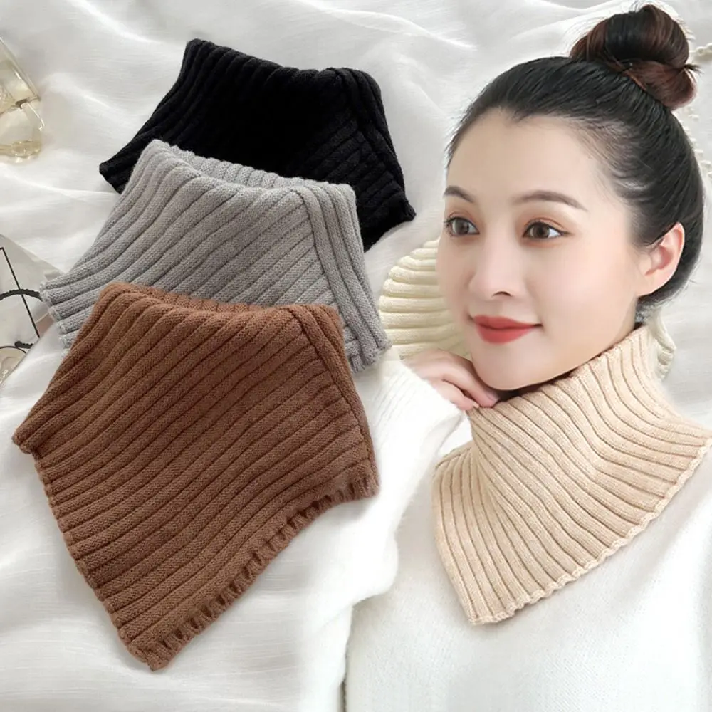 Fashion Detachable Windproof Knitted Fake Collar Scarf Neck Warmer Turtleneck