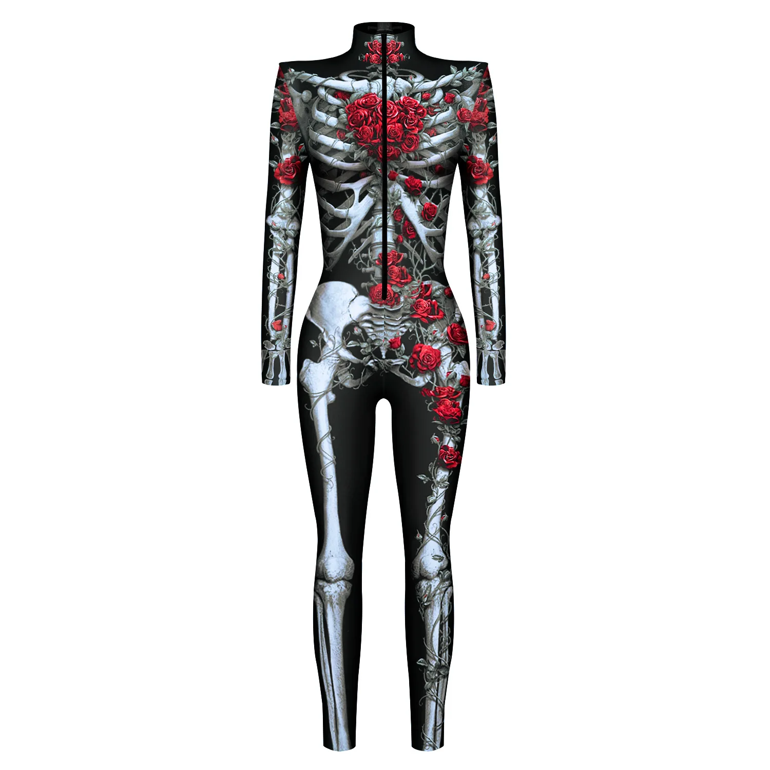 Damen Herren 3D-gedruckter Tier-Schlangen-Python-Schädel Cosplay-Jumpsuit Erwachsenen-Halloween-Cosplay-Zirkus-Radfahrer-Kostüm Karneval-Bodysuit – Detail 31