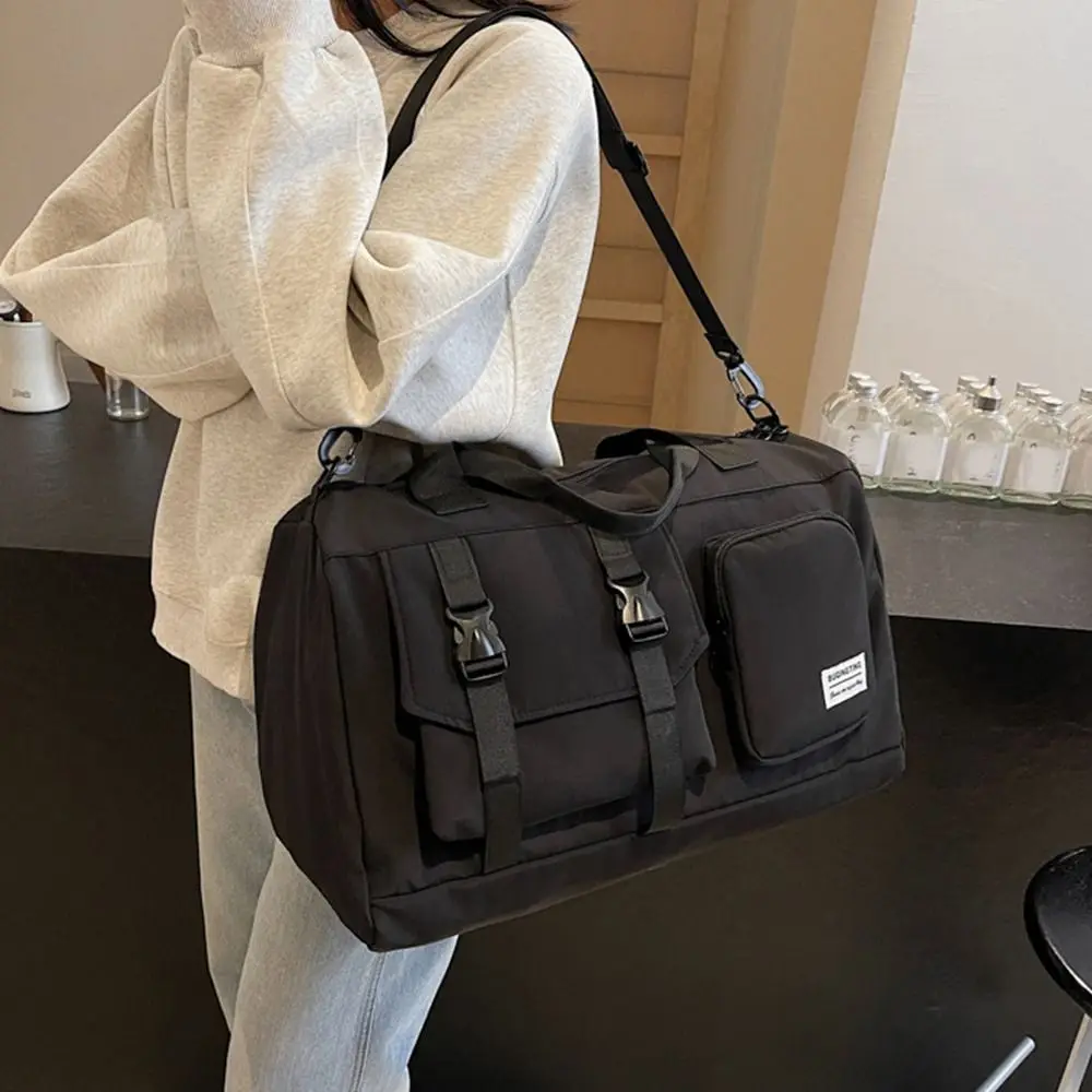 

Portable Oxford Cloth Fitness Duffel Bag Lightweight Large Capacity Gym Bag with Shoe Compartment Waterproof Weekender Bag Women
