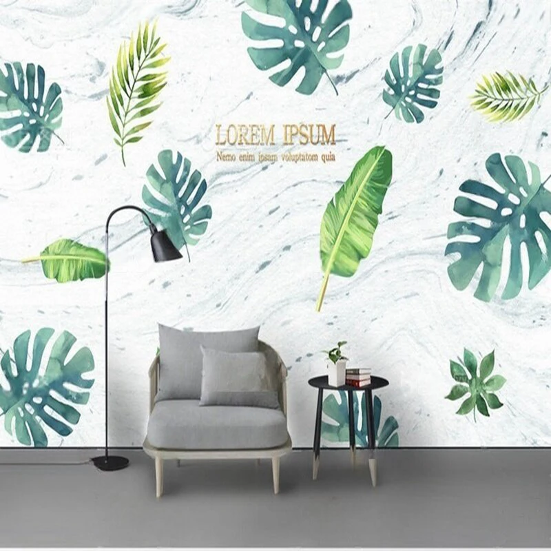 MU8975 New modern Nordic minimalist and fresh tropical plant TV decorative background wall