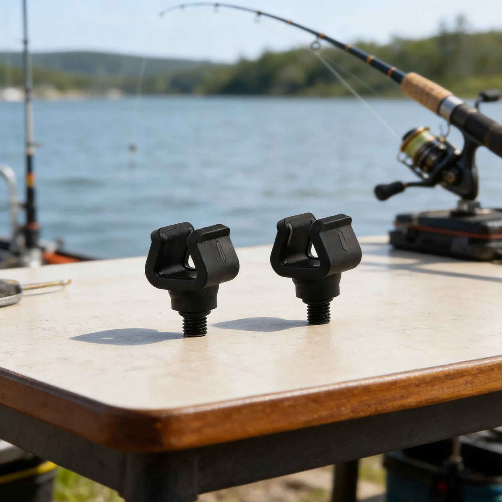 Fishing Rod Rest Head Set 2pcs for Carp Featuring Non Slip and 3/8 Thread Compatible with Ground Rods and Bite Alarms