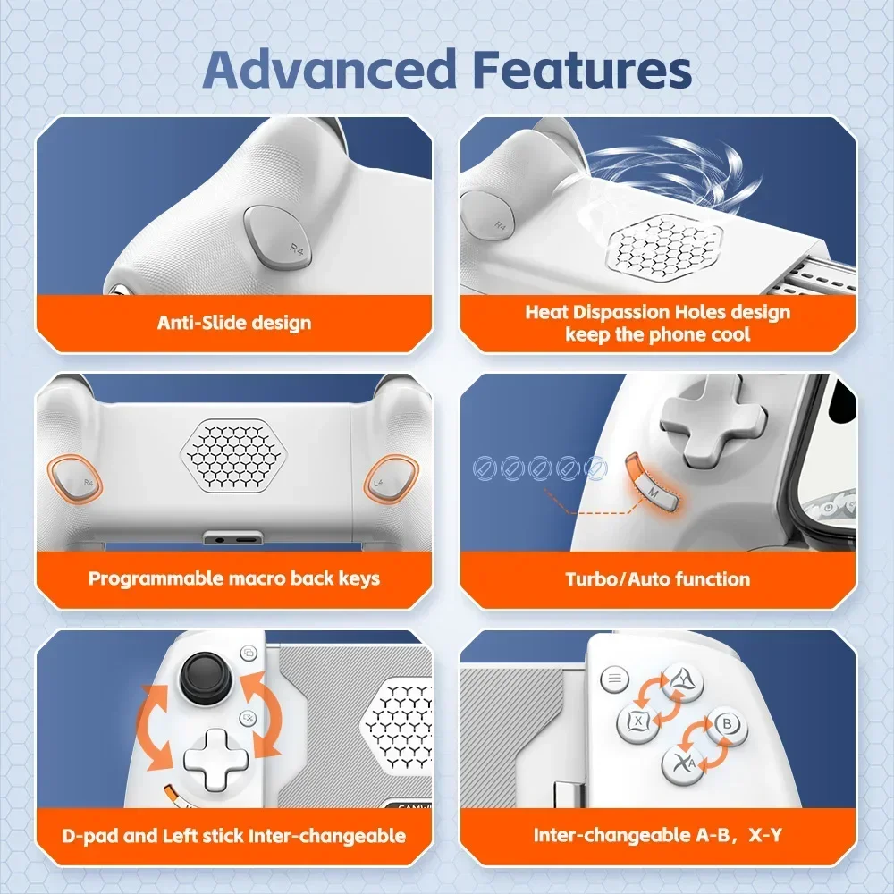 Controller di gioco mobile Controller di gioco universale Jiaying Aobian Max cablato di tipo C per iPhone15 serie Android Huawei Samsung