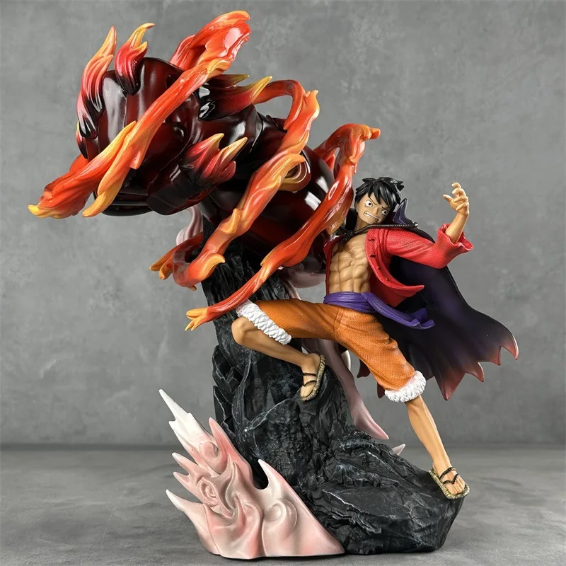 

One Piece GK Luffy Red Roc Onigashima Big Fist Statue, Anime Scene Model, PVC Collectible Figure Desktop Ornament for Fans Gift