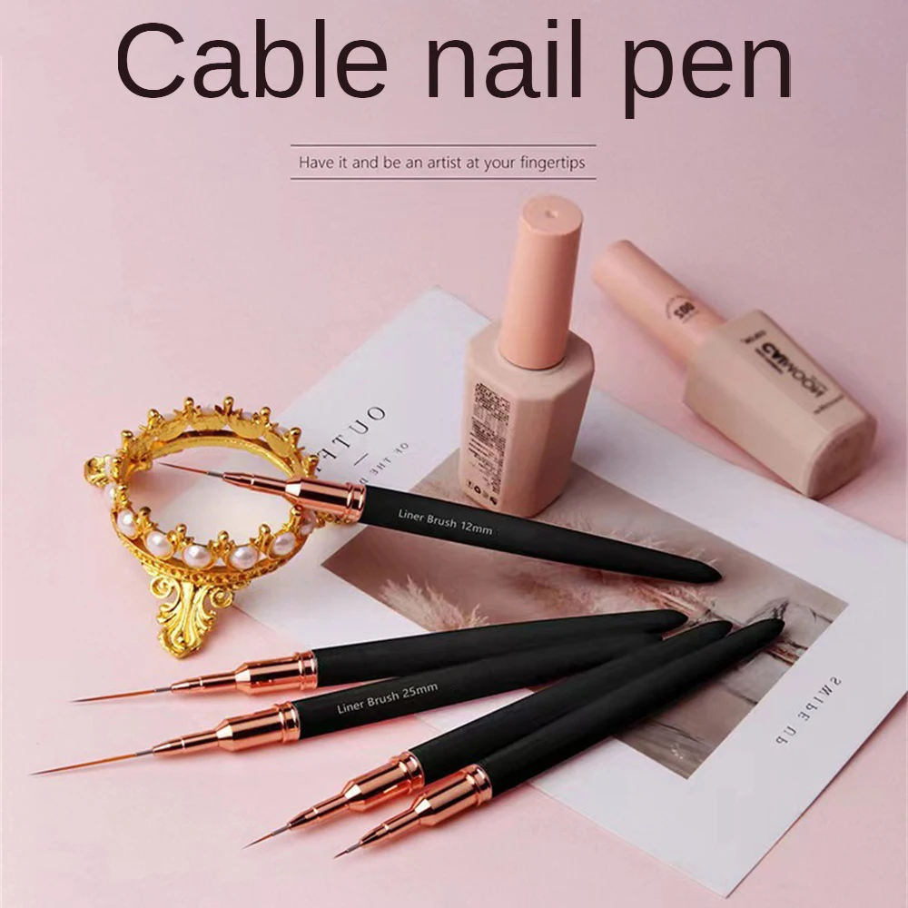 Nail Brushes Portable Multifunction Colored Drawing Line Pen Beauty Wire Drawing Pen With Cover Nail Stylus Pull Pen Makeup