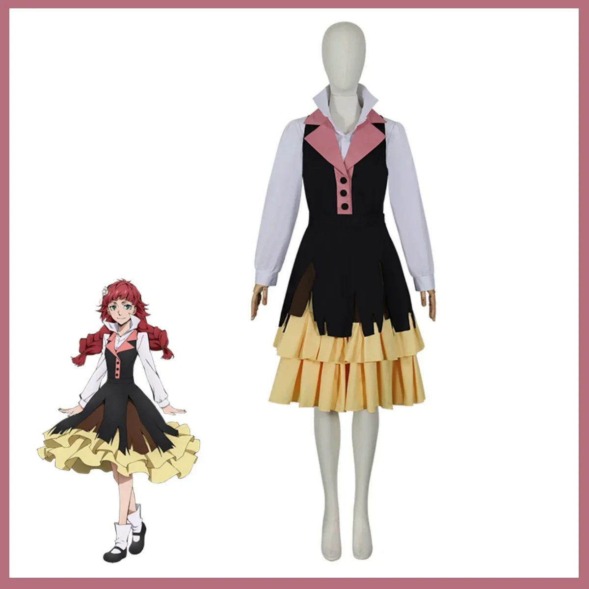 Anime Bungo Stray Dogs Lucy·Maud·Montgomery Cosplay Costume Shirt Skirt Uniform Full Set Wig Adult Woman Sexy Christmas Suit view 2