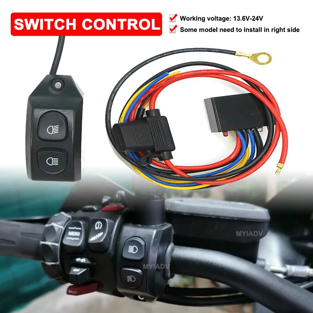 Motorcycle Switch Accessories For BMW R1250GS R1200GS F850GS F750GS Fog Light Switch Control Button Smart Relay Wiring Harness