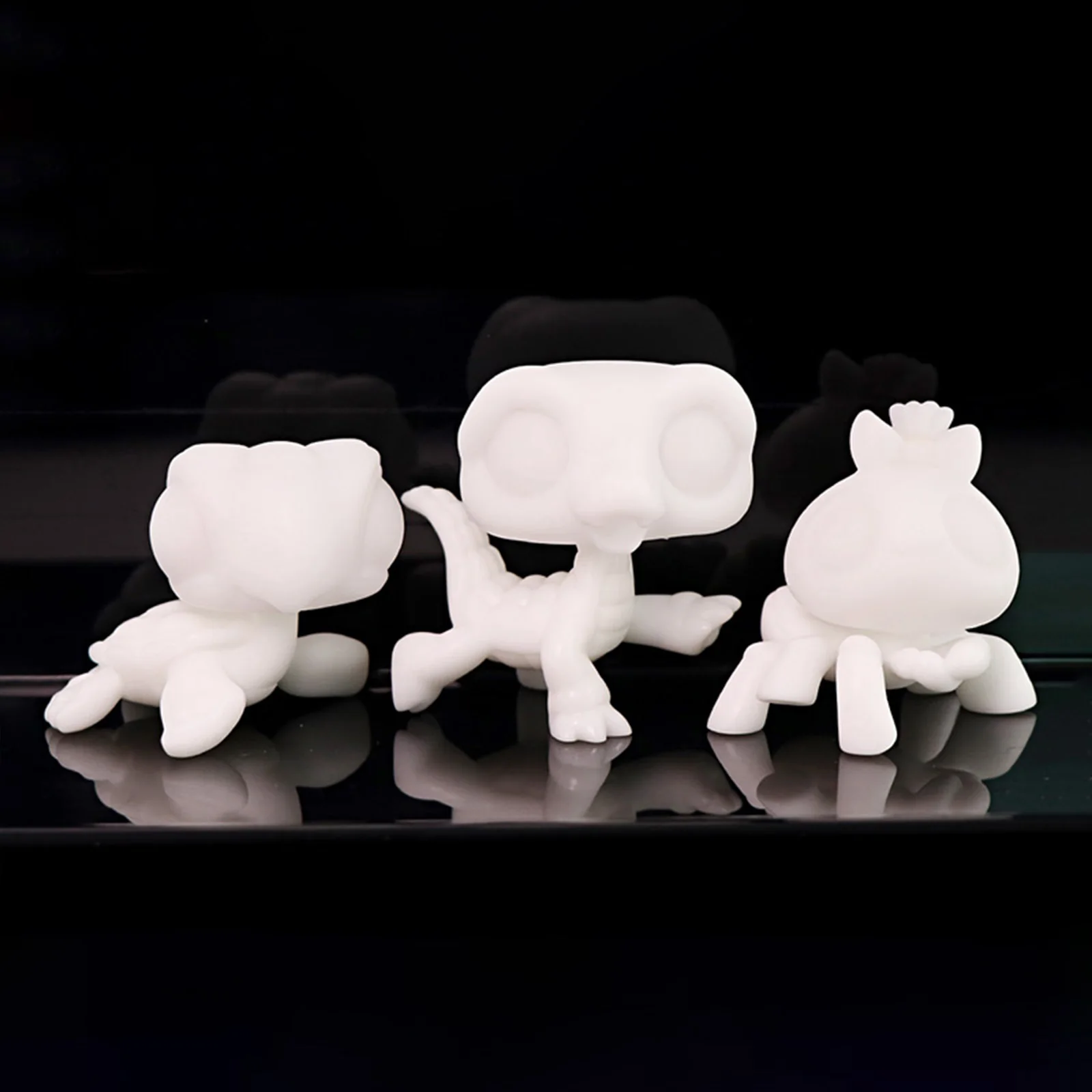 

3 Pcs Minilpsshop DIY Cute Toys White White Slightly transparent Base Tortoise White Ornament for lps