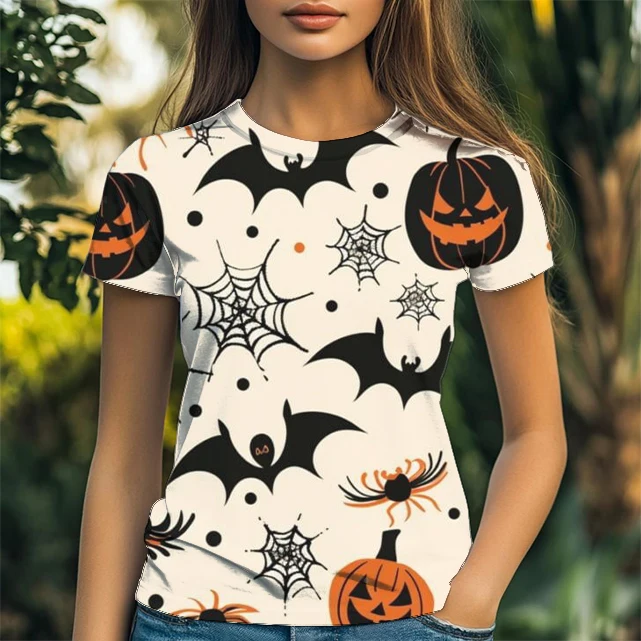 

New Women's and Girls Short-sleeved T-shirt Summer Simple Fashion Printing Home Leisure Outdoor Short-sleeved T-shirt 2025-2026