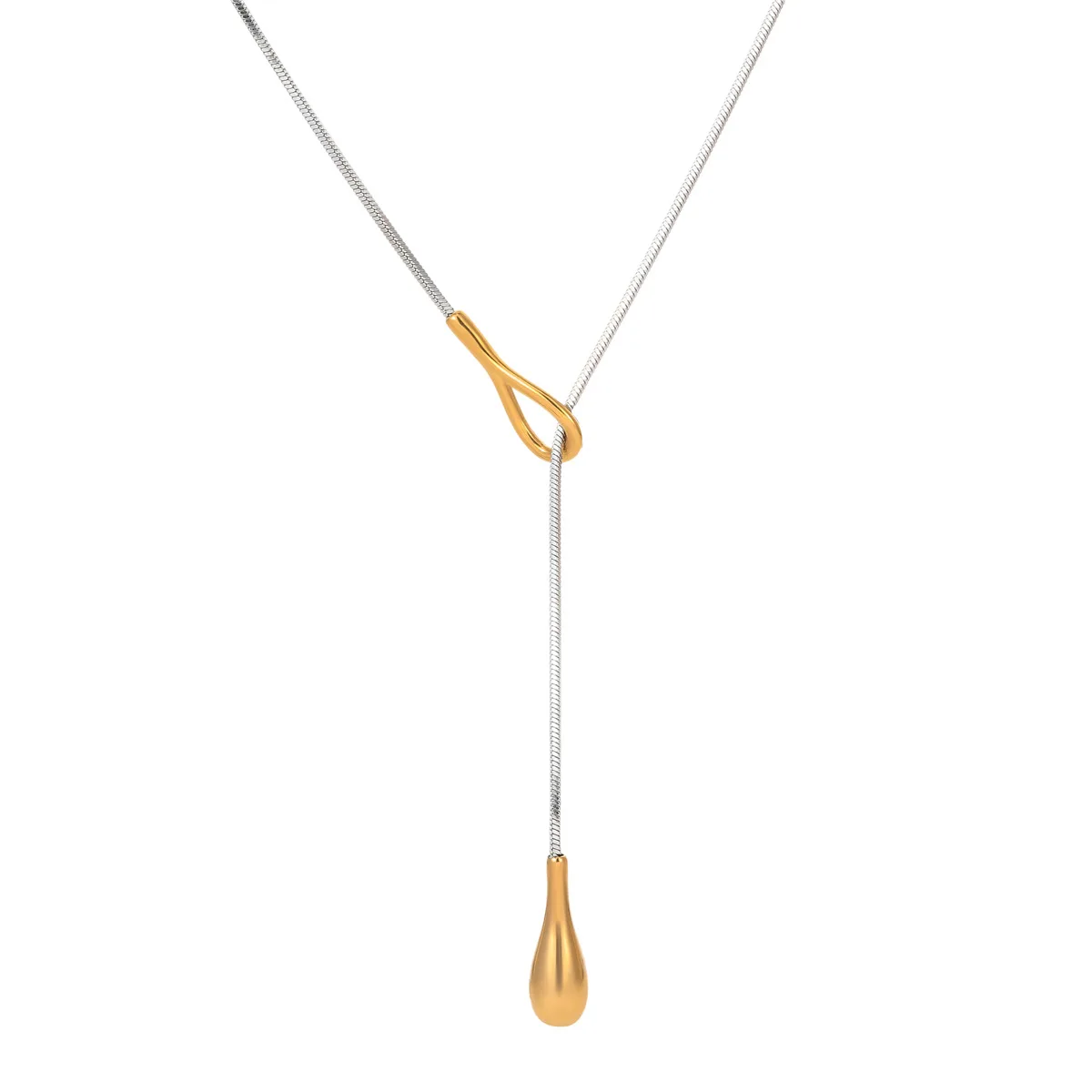 A long Y-shaped stainless steel necklace with a high-end touch for women, an ins cold style necklace for women