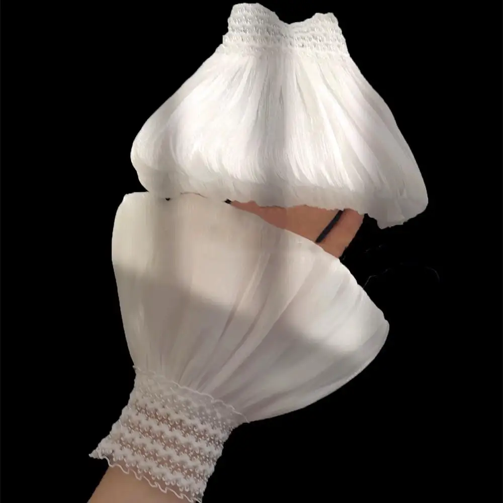 الدانتيل الأصفاد وهمية المرأة الأزهار انفصال كم الأصفاد وهمية الإناث مطوي مضيئة كم الأصفاد المعصم لفستان الزفاف الزخرفية