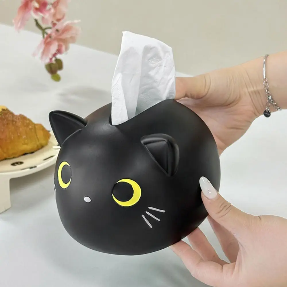 Slapen Zitten Kat Tissue Box Ornament Figuur Model Pop Speelgoed Cartoon Kat Model Speelgoed Collectible Anime Tissue Opbergdoos