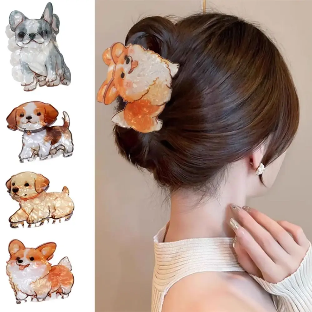 

Portable Korean Style Cute Puppy Claw Clip Printed Dog Funny Girls Hair Clip Exquisite Fashion Shark Clip Daily Wear
