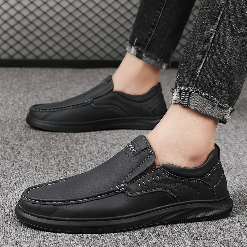 Sepatu kulit pria, buatan tangan baru Chunky Platform Retro sepatu kerja musim gugur sepatu Derby Street Highstreet Low Top pria datar kasual 2023