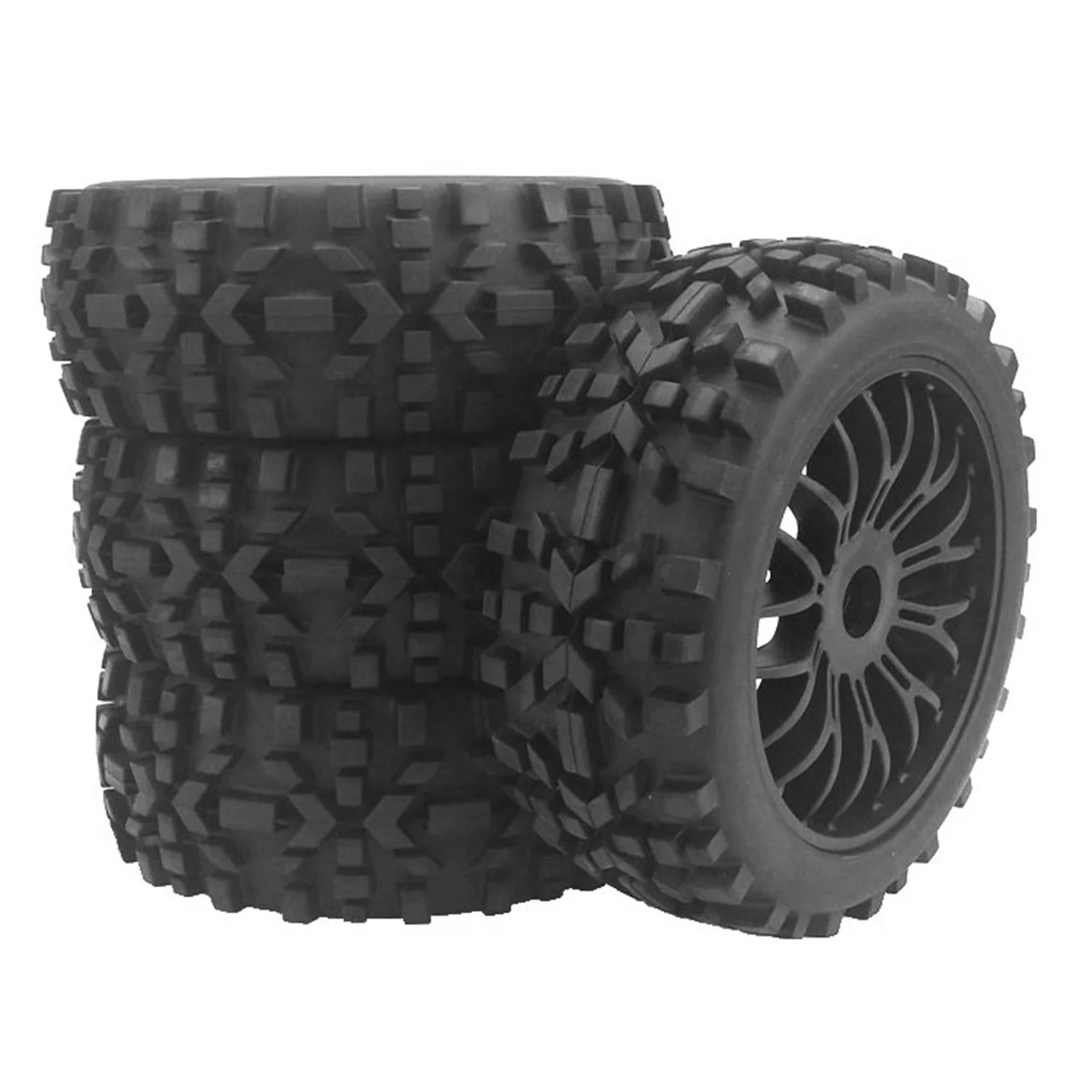 

4Pc RC Buggy Wheels and Tyres with Hex 17mm Wheels Rims 1/8 Scale Off-Road Car for 1:8 RC On-Road Buggy