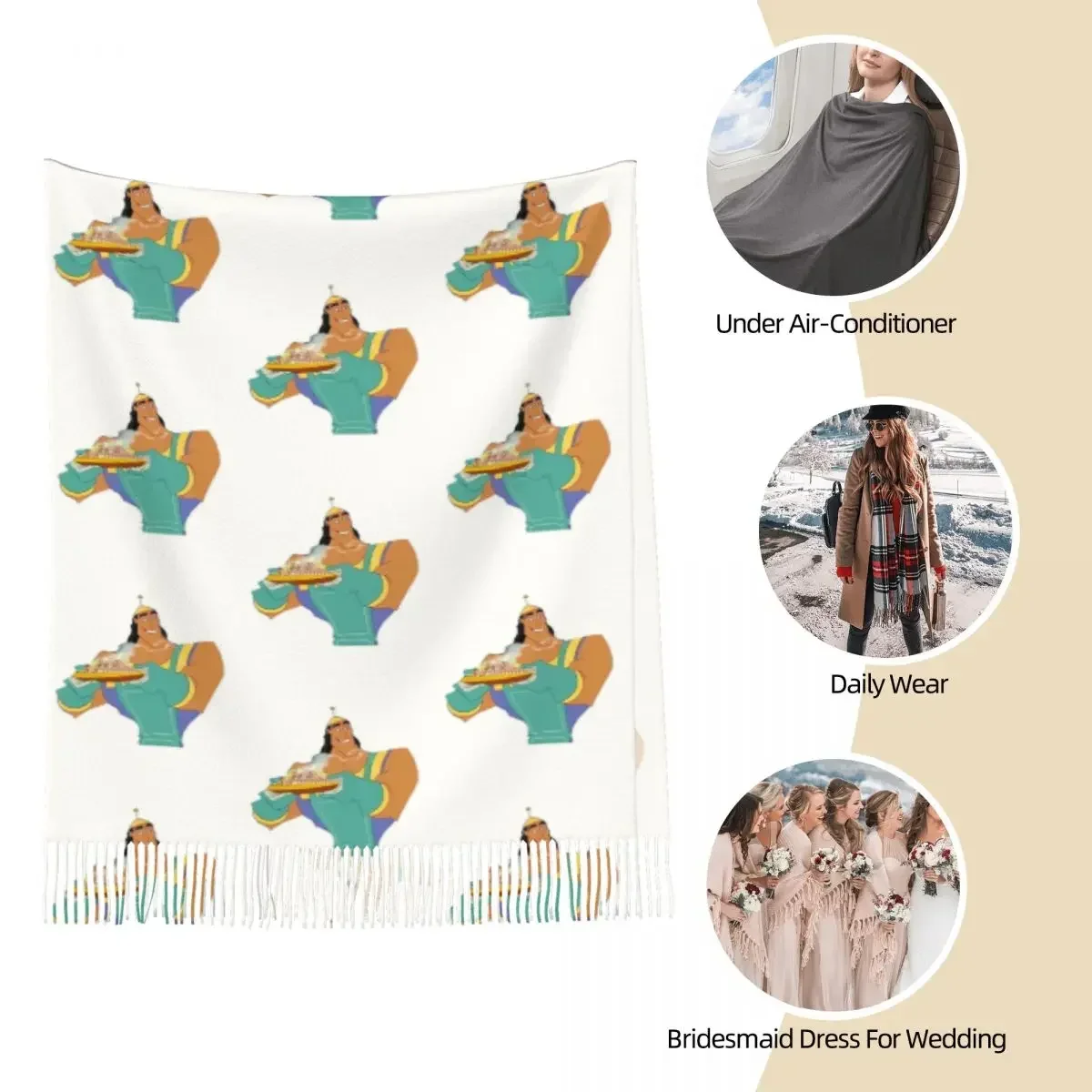 Kronk Has Spaghetti Scarf Tassel Scarves for Women Soft Warm Shawls and Wraps Large Fall Winter Shawl Wrap