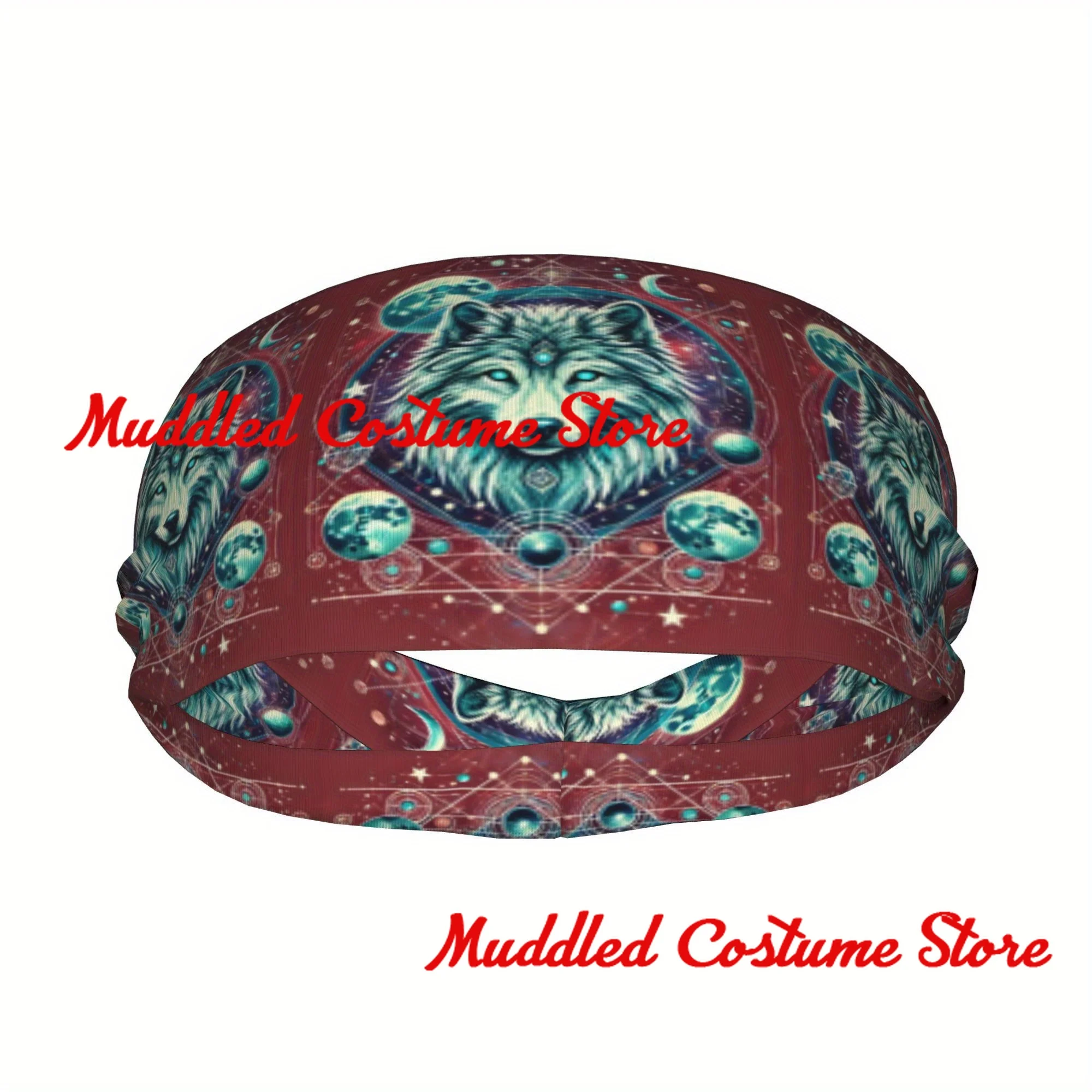 

Спортивная повязка на голову с волком, спортивная эластичная повязка на голову для йоги и фитнеса, эластичная повязка на голову