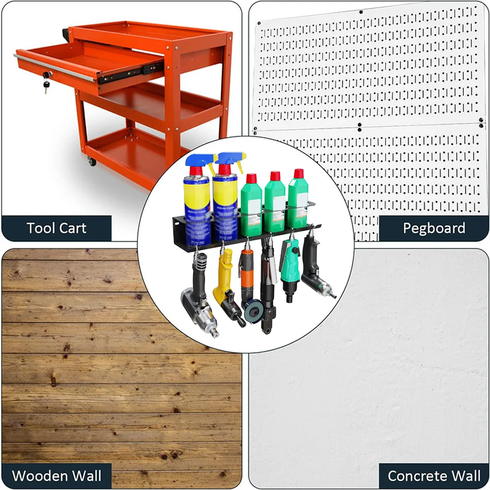 44x11x8cm Metal Storage Box Wall Mount Power Tool Manager Spray Bottle Rack Garage Work Area Organization Hardware Tools Set