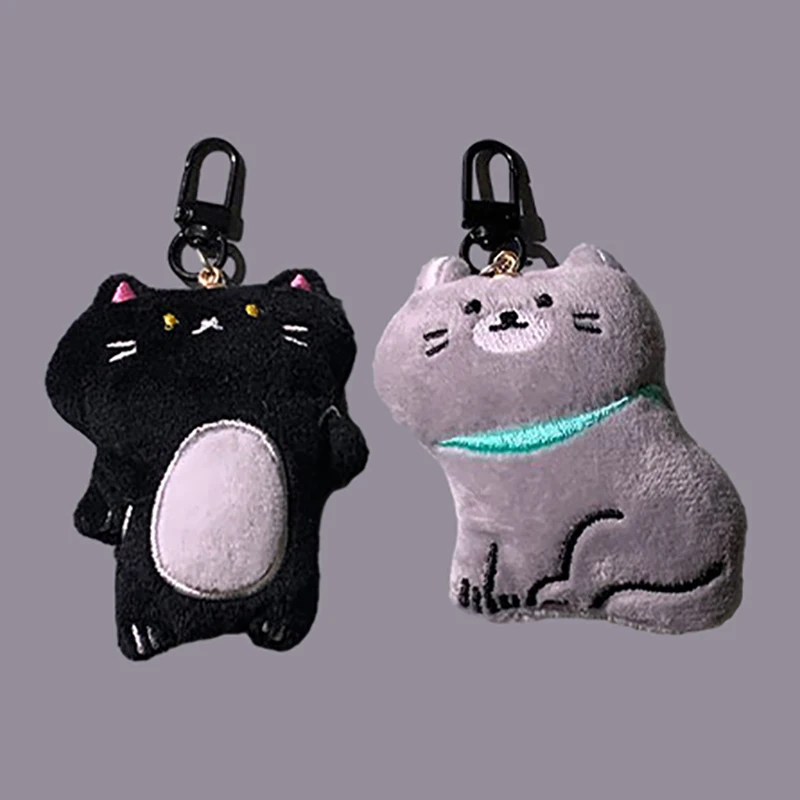 LLavero de gato de peluche suave y esponjoso, colgante de dibujos animados, decoración