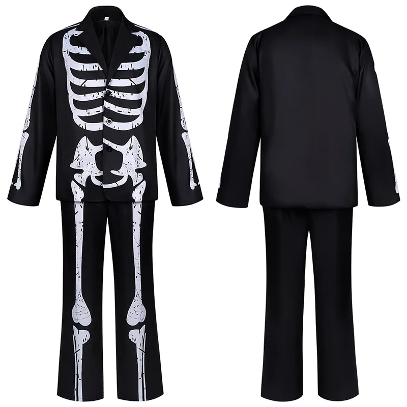 

Skeleton Costume Men Suit Halloween Carnival Party Comic-con Role Playing Outfit Cosplay Costume