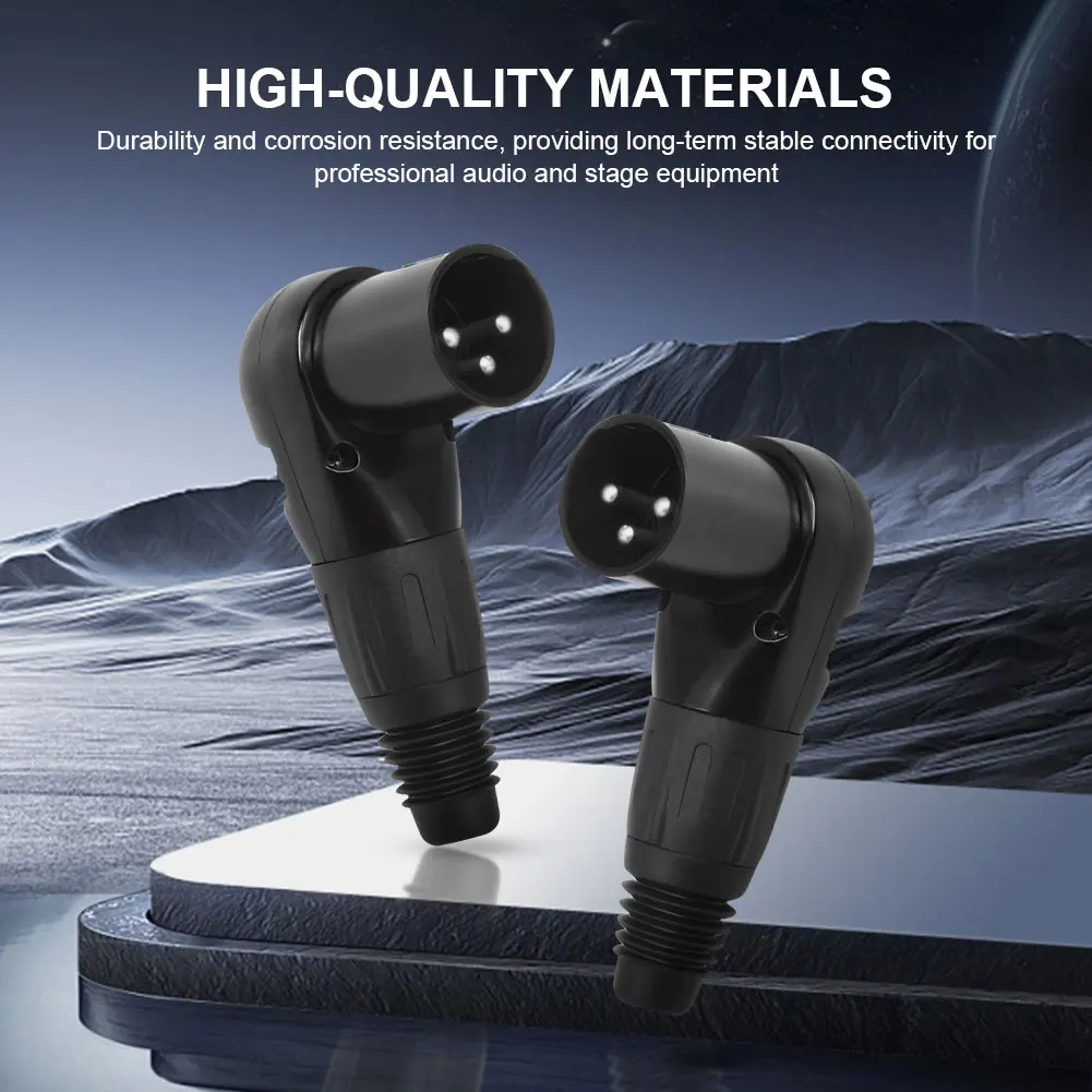 3Pin Adjustable XLR Right Angle Connector Right Angle 90 Degree Audio Wire Connector for Speaker Systems Radio Station