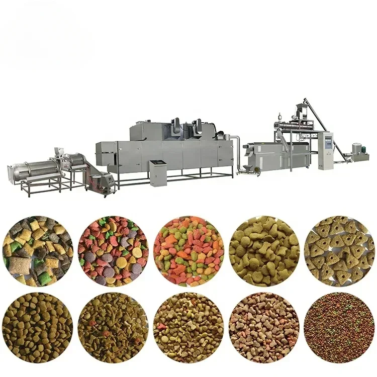 500kg/h Automatic Extruded Dry Kibble Pet Food Making Machine Equipment Production Dog Food