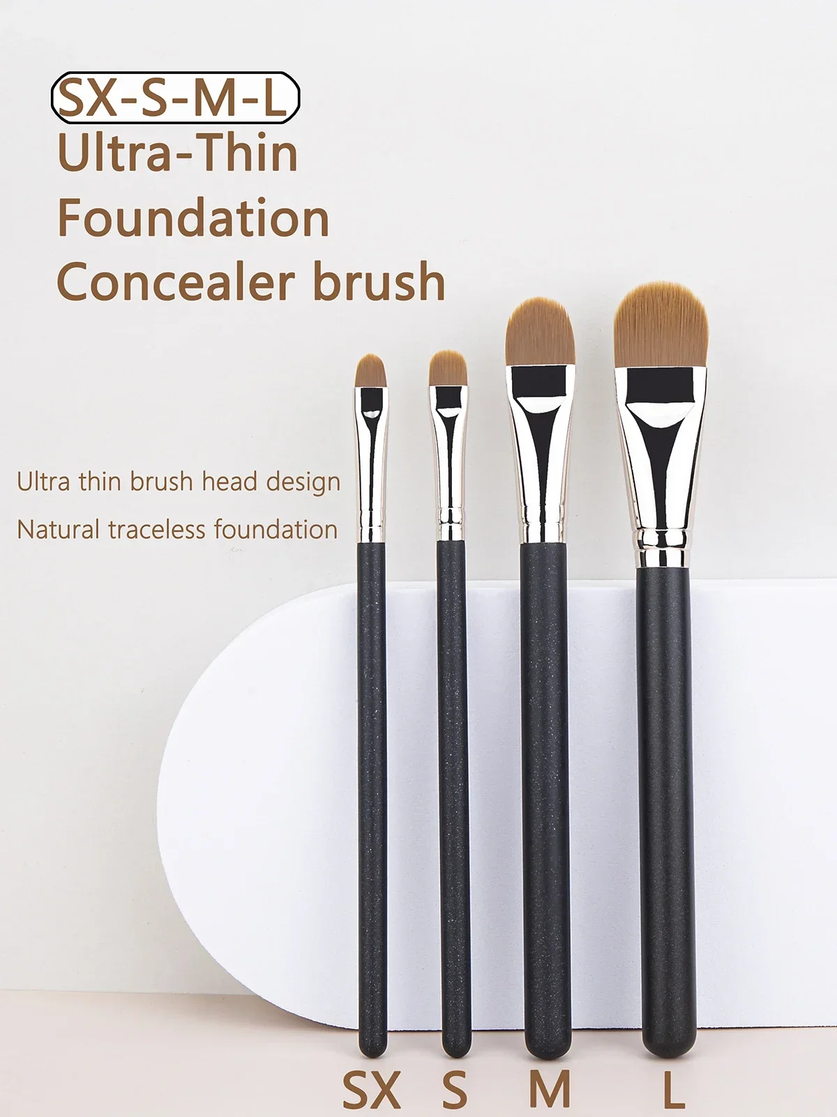 4 Arten von verbessertem, ultradünnem Foundation-Concealer-Make-up-Pinsel, professionelles Make-up-Werkzeug für flüssige Foundation-Creme, Concealer – Detail 1