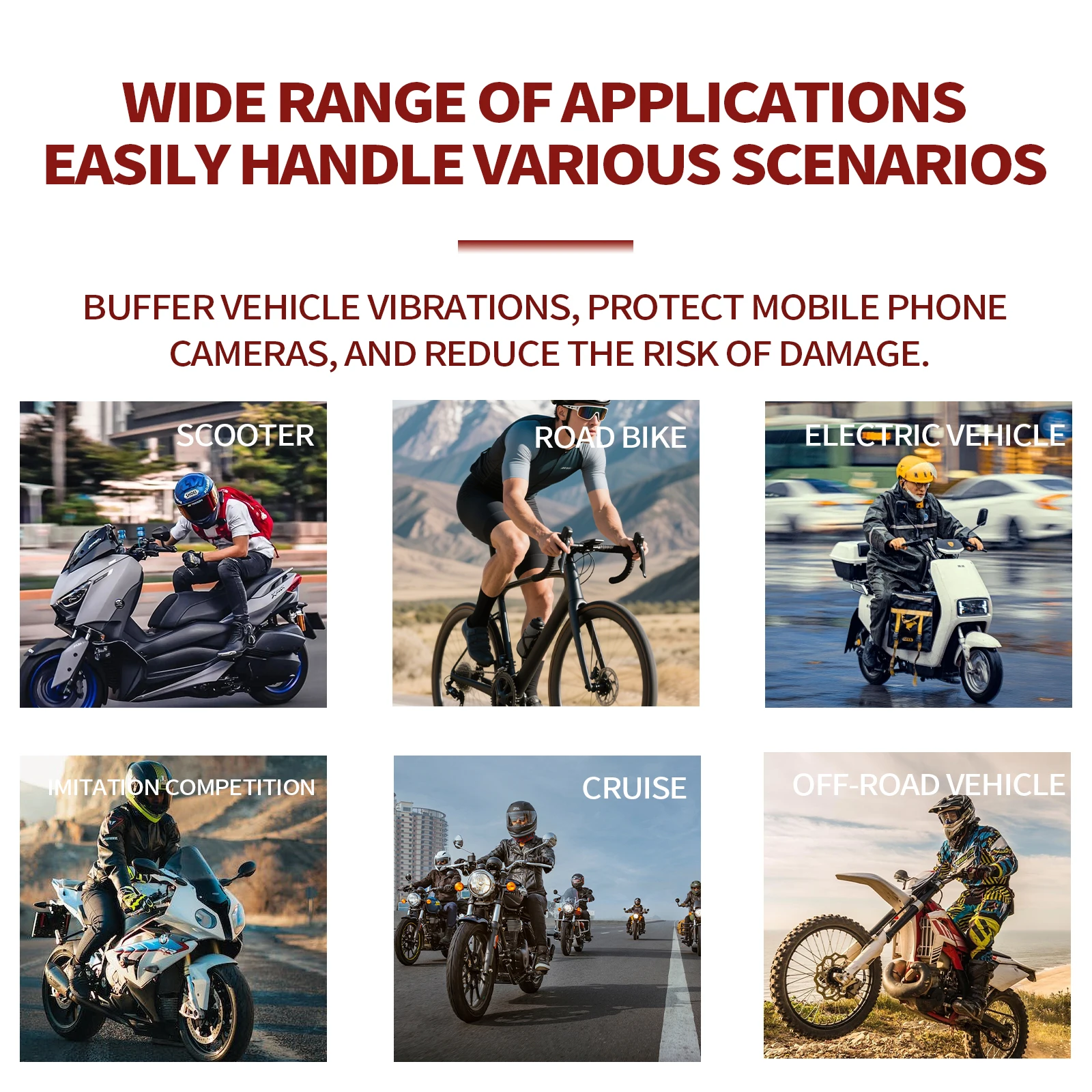 Support pour téléphone vélo 360 °   Ver universel moto véhicule tout-terrain vélo 4.7-7 pouces support de téléphone portable support antichoc GPS