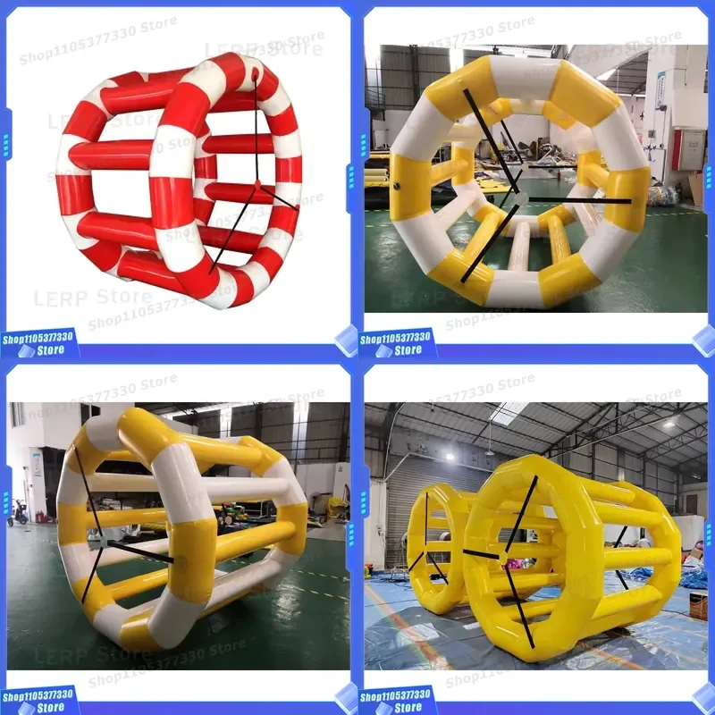 Custom Water Sports Game Inflatable Water Wheel Summer Pool Floating Water Walking Roller Toy