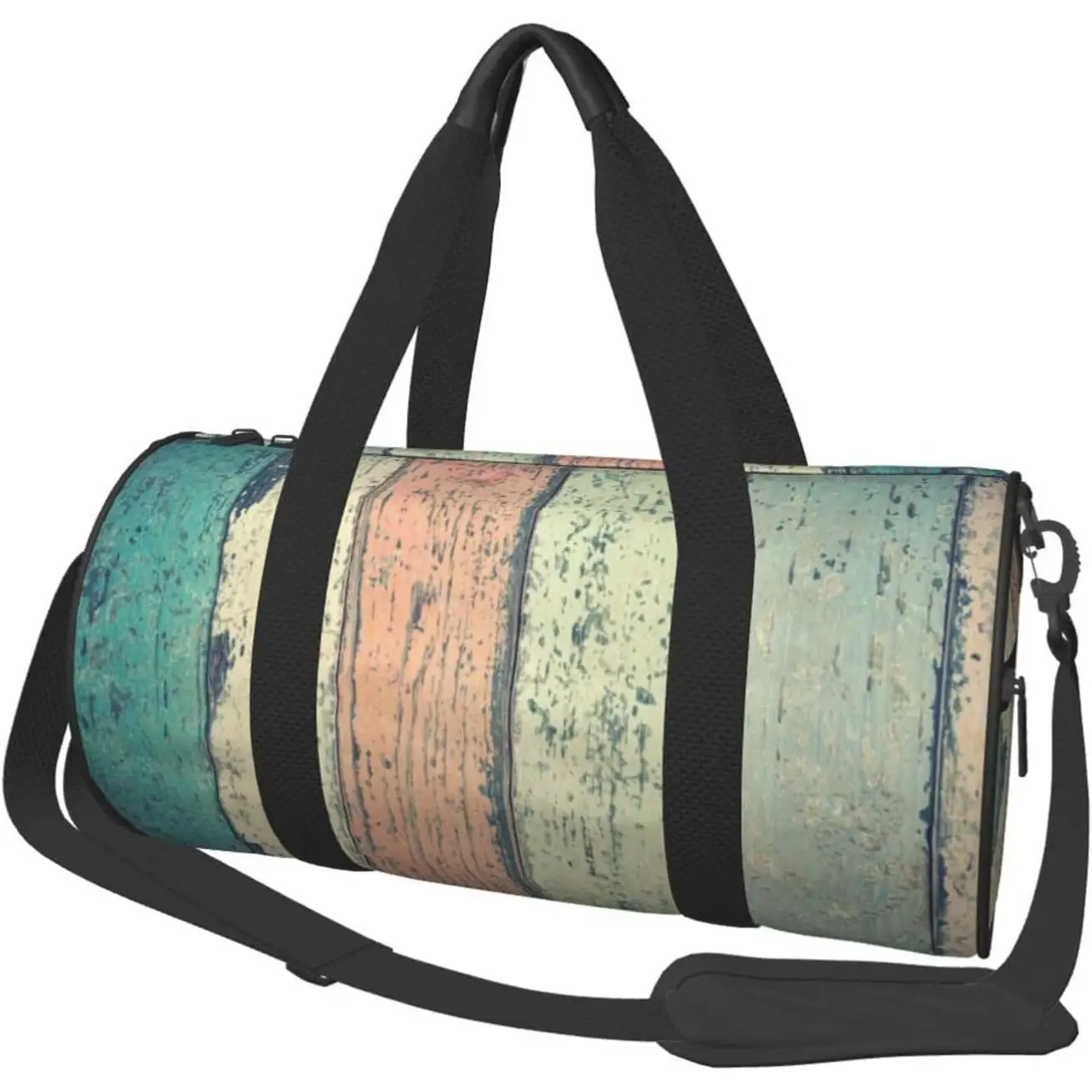 

Vintage Distressed Wood Pattern Duffel Bag Large Capacity Adjustable Strap Travel Gym Bag for Men Women