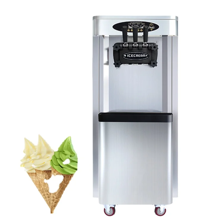 

Big Capacity Stand Type 2+1 Soft Ice CREAM Machine Frozen Fruit Smoothie Blender Vending Machine