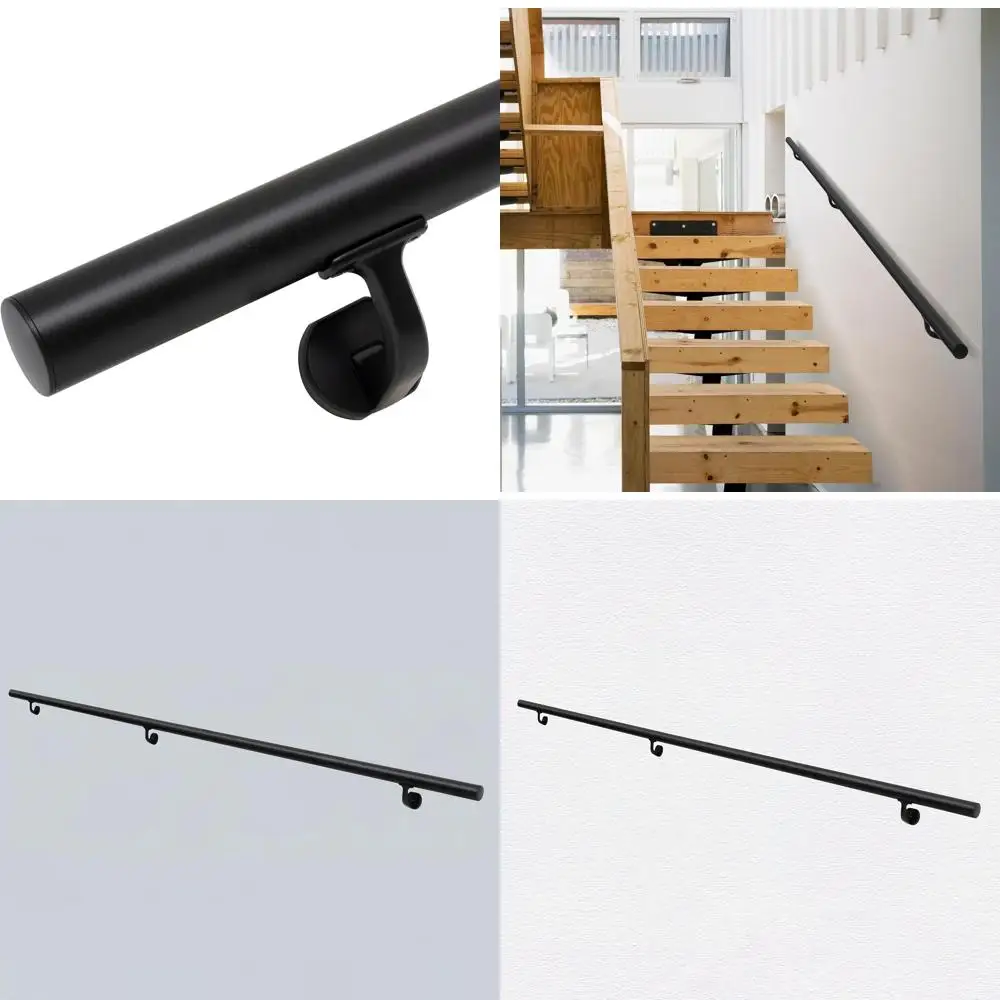 درابزين الدرج الداخلي الحديث من الألومنيوم مع دعامات تثبيت على الحائط ودعامات سبائك الزنك لسلامة سطح السفينة والمنحدر #1