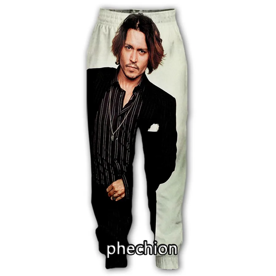 Phechion-Pantalones largos deportivos para hombre y mujer, ropa de calle informal con estampado 3D de Johnny Depp, K174