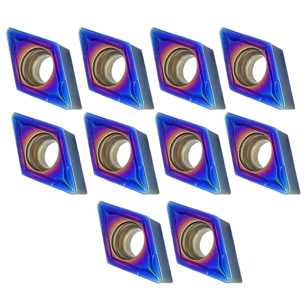 

10 шт. твердосплавные вставки DCMT11T308 с наносиним покрытием, подходящие для точения и отделки стали, чугуна и других металлов