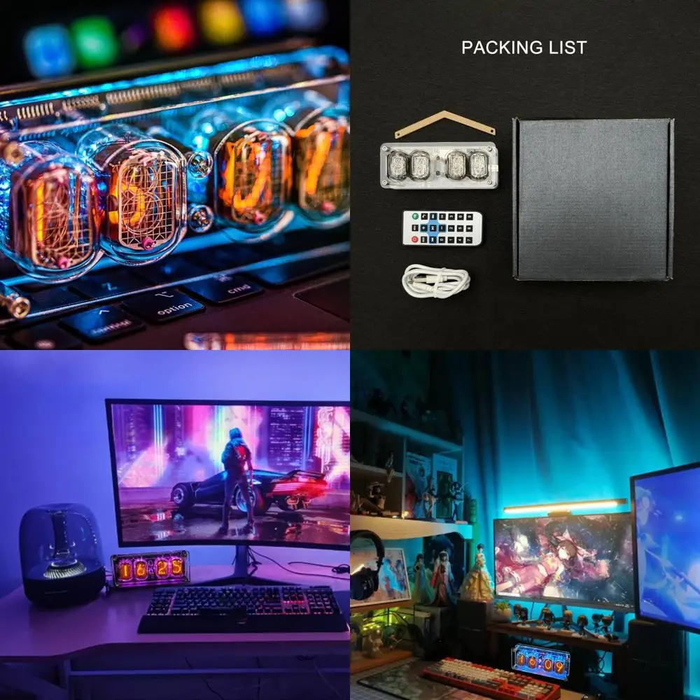 

Vintage-Style Nixie Tube Clock with Digital Readout, RGB Illumination, Ideal for Home and Office Décor, Unique Gift Idea