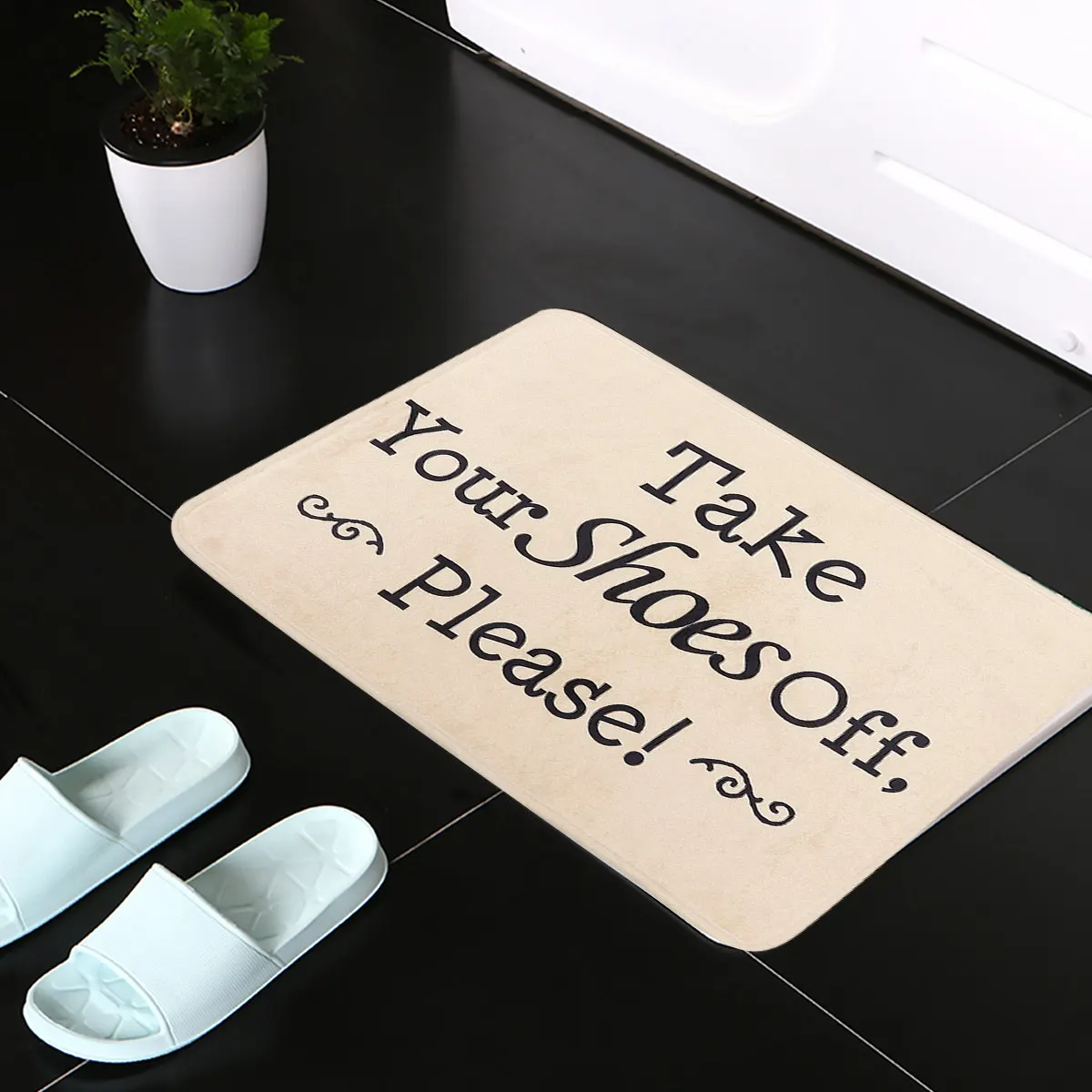Premium Non-Slip Door Mat with Inspirational Phrase Water Absorbent Machine Washable for Entryway Bathroom Living Room Bedroom