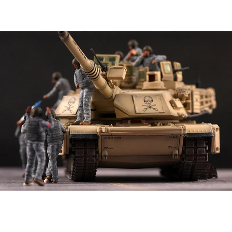 1:72 Scale Model 10 Pcs American M1 Tank Fleet 10 Soldiers Action Figure Armored Car Soldiers Toys Scene Accessory Dolls Display