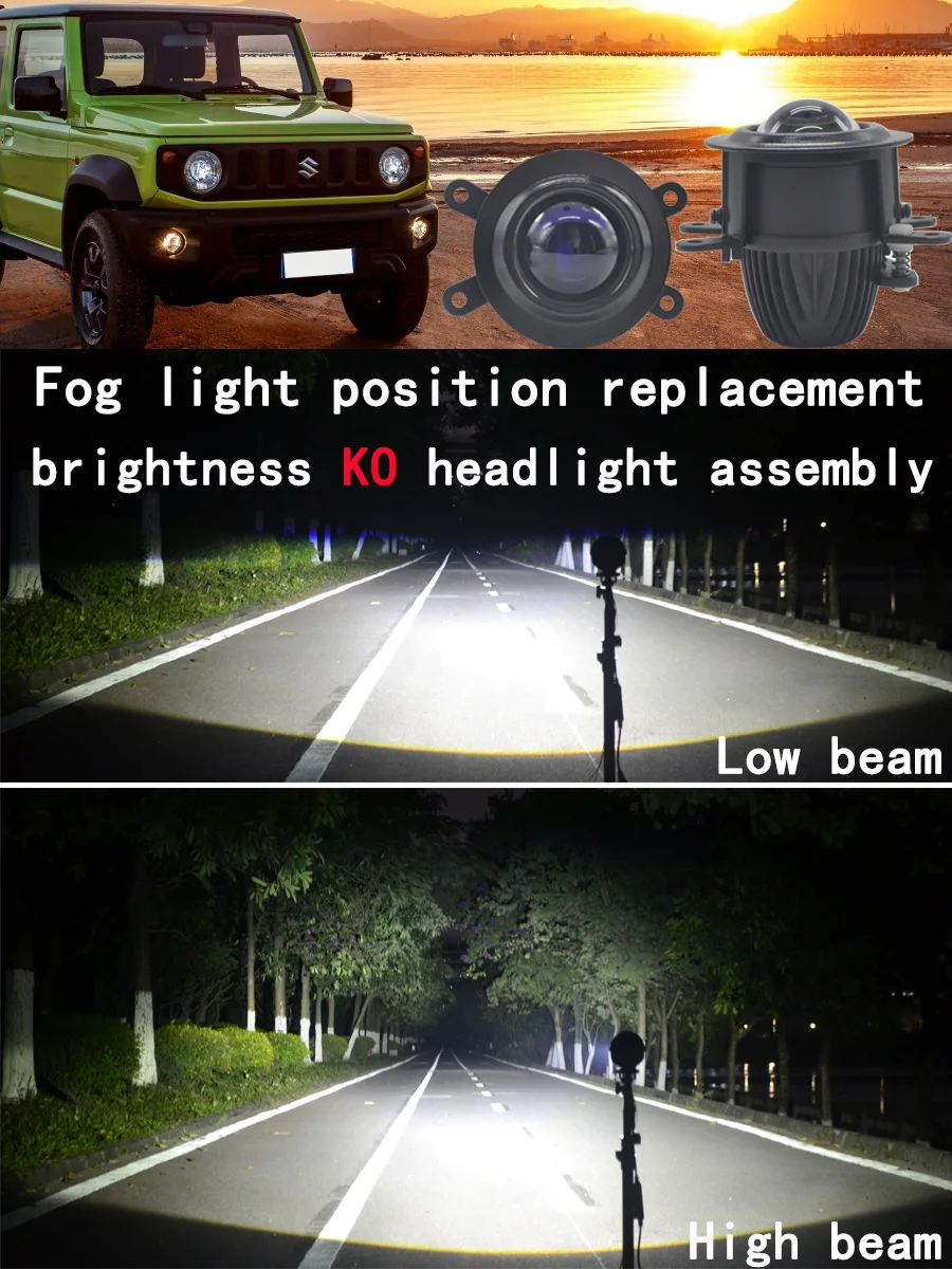 For Suzuki Jimny JB74 JB64 JB43 2019-2023 Fog Lights high brightness Bi LED Matrix Lights Blue Lens Fog Lamp 12V Car Accesories