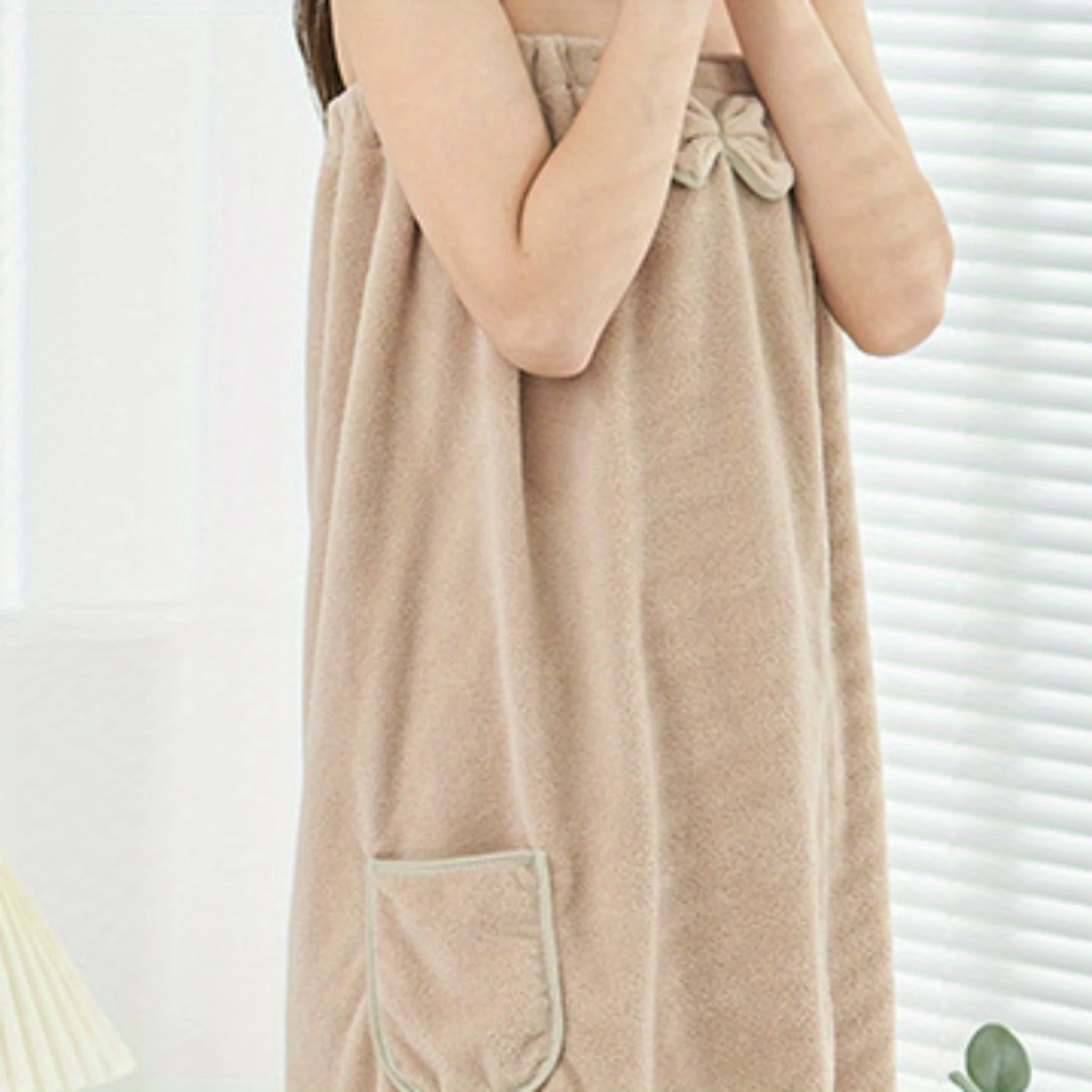 

1pc Bowknot Bath Wrap Towel, Absorbent & Quick-drying Wearable Bath Towel For Women, Super Soft Bathing Wrap Towel, For Bathroom