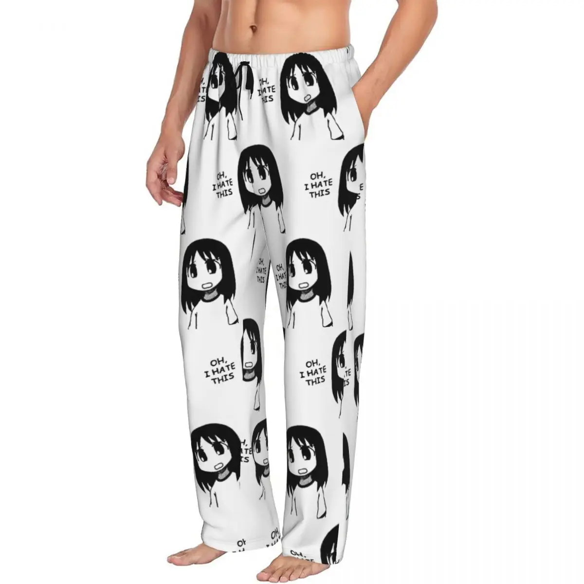 Custom OUTDATED - Check Profile Azumanga Daioh Osaka Ayumu Kasuga Pajama Pants Men Sleepwear Sleep Lounge Bottoms with Pockets