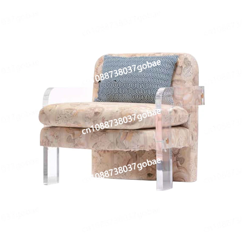 Nordic Art Acrylic Leisure Chair Creative Designer Living Room Fabric Craft Armchair Small Sofa